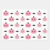 Girly Pink Halloween Monsters Childish Whimsical Inpakpapier Vel (Voorkant 2)