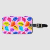 Girly Pink Hawaiian patroon Bagagelabel (Voorkant (horizontaal))