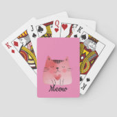 Girly Pink Heart Cat Pokerkaarten (Achterkant)