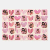 Girly Pink Hearts & Fotocollage Inpakpapier Vel (Voorkant 3)