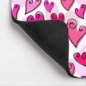 Girly Pink Hearts Schattigee romantische Valentijn Muismat (Hoek)