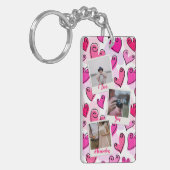 Girly Pink Hearts Schattigee romantische Valentijn Sleutelhanger (Voorkant Links)