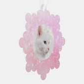 Girly Pink Holiday Lijst Ornament Kaart (Rechts)