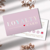Girly Pink Holographic Beauty Loyalty Kaart Visitekaartje