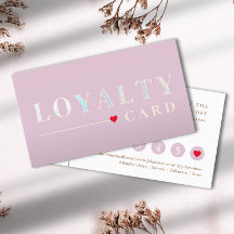 Girly Pink Holographic Beauty Loyalty Kaart