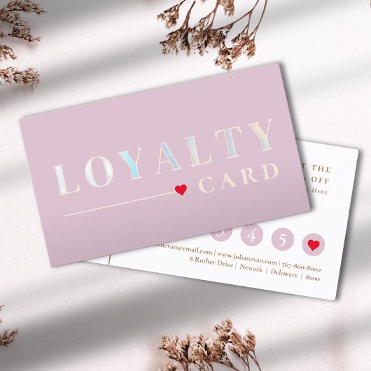 Girly Pink Holographic Beauty Loyalty Kaart Visitekaartje