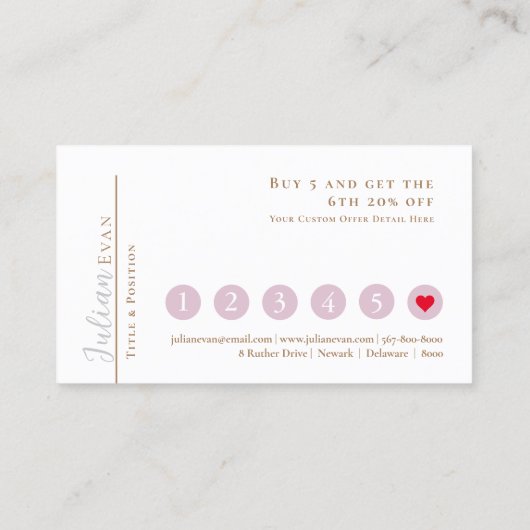 Girly Pink Holographic Beauty Loyalty Kaart Visitekaartje (Achterkant)