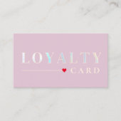 Girly Pink Holographic Beauty Loyalty Kaart Visitekaartje (Voorkant)