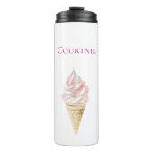 Girly Pink Ice Cream Cone Thermosbeker (Voorkant)