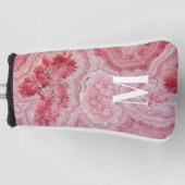 Girly Pink Initiaal monogram Golfheadcover (Voorkant)