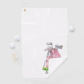 Girly Pink Initiaal naam Monogram Golfhanddoek (Insitu)