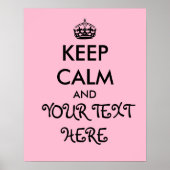Girly Pink Keep Calm Poster Sjabloon Voeg Jouw tek (Voorkant)