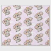 Girly Pink Koala Baby & mam Wrapping Paper Cadeaupapier (Vlak)