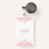 Girly Pink  Lace Badge (Voorkant met intrekbare)