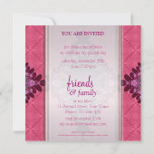 Girly Pink Lace Special Event Party Uitnodiging (Achterkant)