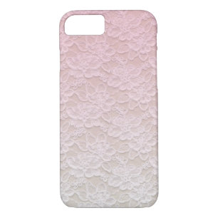 Girly PInk Lacey Pattern iPhone 7 hoesje