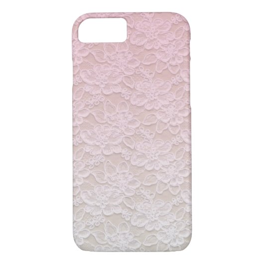 Girly PInk Lacey Pattern iPhone 7 hoesje (Achterkant)