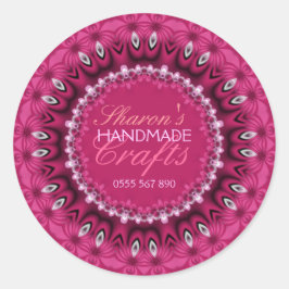 Girly Pink Lacy Handmade Crafts Product Sticker