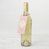 Girly Pink Lamb Baby shower Dank je wel Flessenhanger (Schuin)