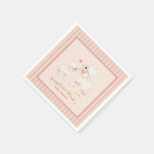 Girly Pink Lamb Baby shower Servet (Hoek)