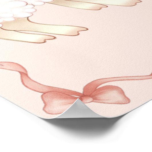 Girly Pink Lamb Baby shower Welkom Poster (Hoek)