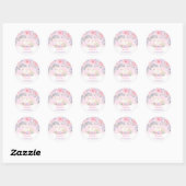 Girly Pink Lavendel Swan Prinses Verjaardagsgunste Ronde Sticker (Vel)