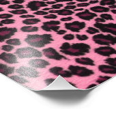 Girly Pink Leopard Cheetah Print Foto Afdruk (Hoek)