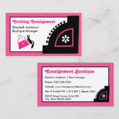 Girly Pink Leopard Kleding Consignatie Boutique Visitekaartje (Voorkant / Achterkant)