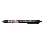 Girly Pink Leopard Print Bow Boutique Promotion Zwarte Inkt Pen (Bodem)