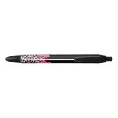 Girly Pink Leopard Print Bow Boutique Promotion Zwarte Inkt Pen (Achterkant)