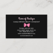 Girly Pink Leopard Print Cute Bow Beautique Visitekaartje (Achterkant)