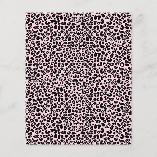 Girly Pink Leopard Print Cute Bow Boutique Price Flyer (Achterkant)