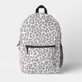 Girly Pink Leopard Print gepersonaliseerd Bedrukte Rugzak (Voorkant)
