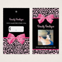 Girly Pink Leopard Print Schattigee Boog Foto Prij