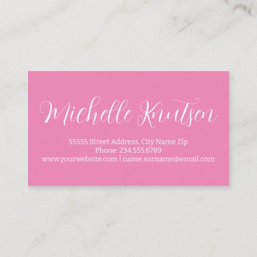 Girly Pink Make-up Artiest Haarsalon Visitekaartje (Achterkant)