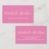 Girly Pink Make-up Artiest Haarsalon Visitekaartje (Voorkant / Achterkant)
