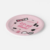Girly Pink Makeup Glamor Birthday Papieren Bordje (Gekanteld)