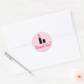 Girly Pink Makeup Glamor Birthday Ronde Sticker (Envelop)
