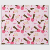 Girly Pink Manicurist Nail Pools  Patroon Cadeaupapier (Vlak)
