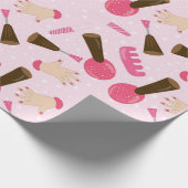 Girly Pink Manicurist Nail Pools  Patroon Cadeaupapier (Hoek)