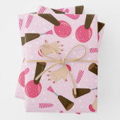 Girly Pink Manicurist Nail Pools  Patroon Inpakpapier Vel (In situ)
