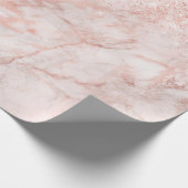 Girly Pink Marble en Glitter Cadeaupapier (Hoek)