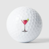 Girly Pink Martini Glass Drink Golfballen (Voorkant)
