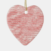 Girly Pink Melon Glitter Stripes Keramisch Ornament (Rechts)