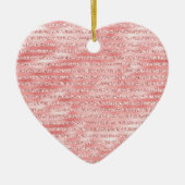 Girly Pink Melon Glitter Stripes Keramisch Ornament (Voorkant)