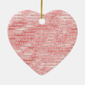 Girly Pink Melon Glitter Stripes Keramisch Ornament (Achterkant)