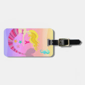 Girly Pink Mermaid Bagagelabel (Voorkant horizontaal)