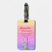 Girly Pink Mermaid Bagagelabel (Achterkant verticaal)