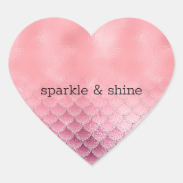 Girly Pink Mermaid Hart Sticker