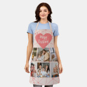 Girly Pink Merry kerstfamilie Foto Collage Schort (Gedragen)